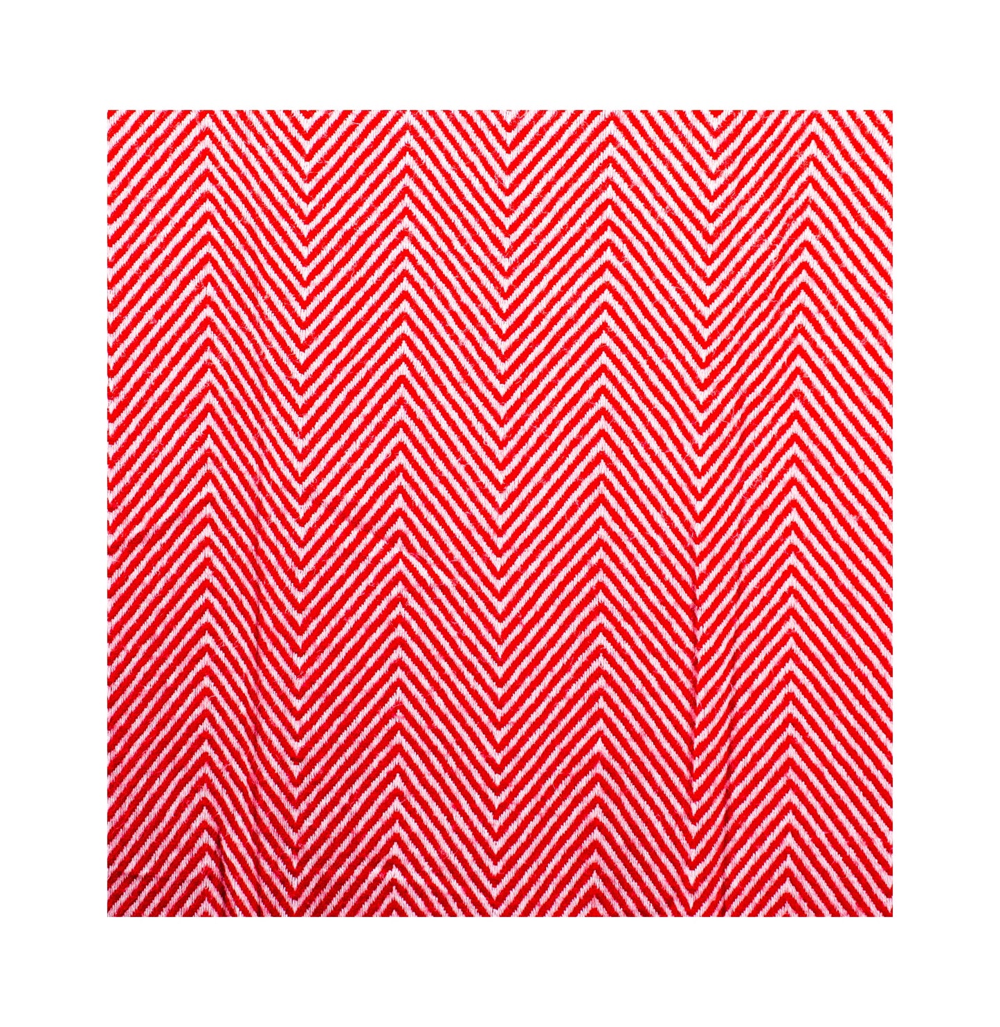 White and Red Herringbone Pashmina Shawl 