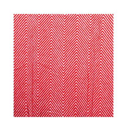 White and Red Herringbone Pashmina Shawl 