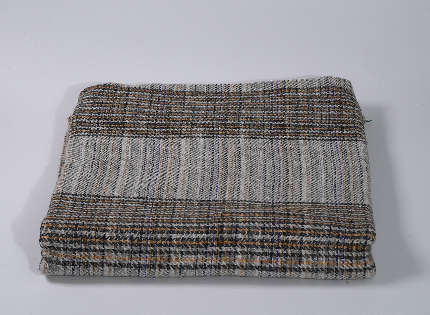 Woven Sheep Wool Shawl with Thick Orange Stripe