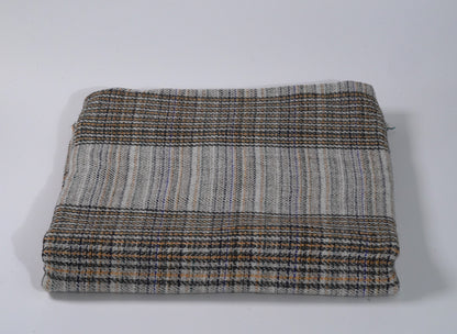 Woven Sheep Wool Shawl with Thick Orange Stripe