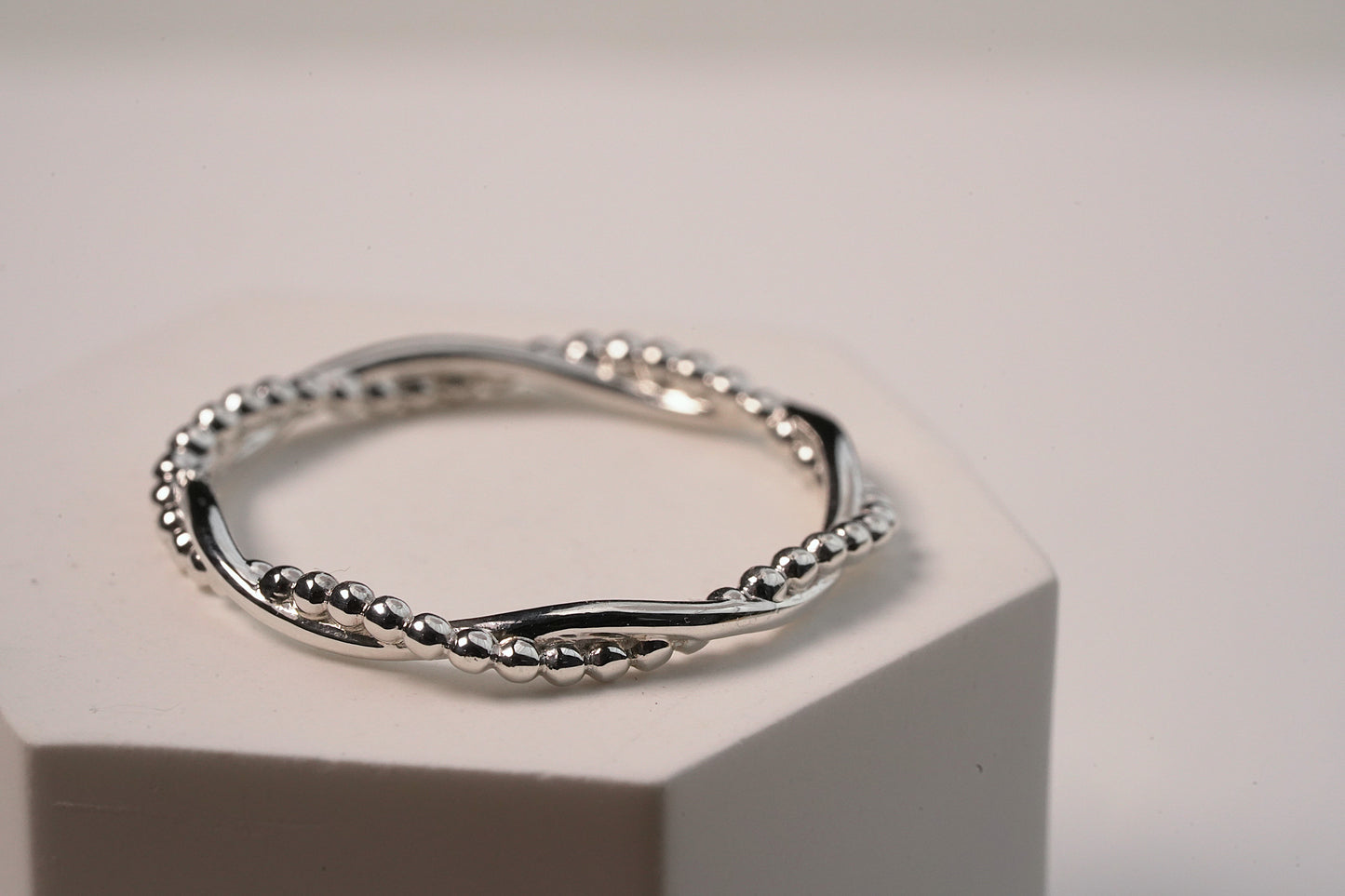 Woven Silver Stack Ring in Sterling Silver