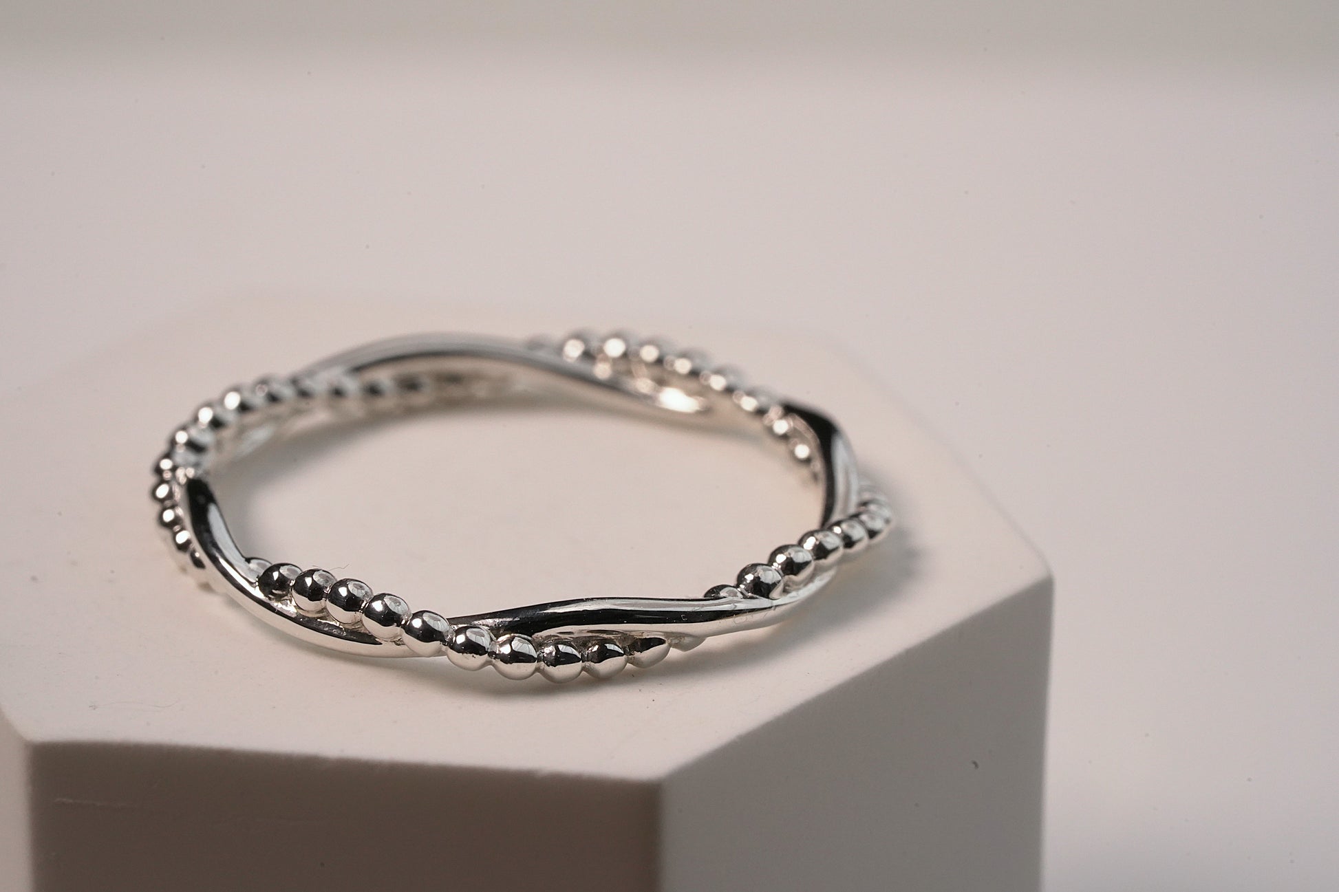 Woven Silver Stack Ring in Sterling Silver