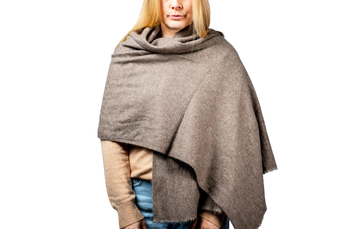 Fawn 100% Yak Wool Shawl – Luxury, Soft & Warm