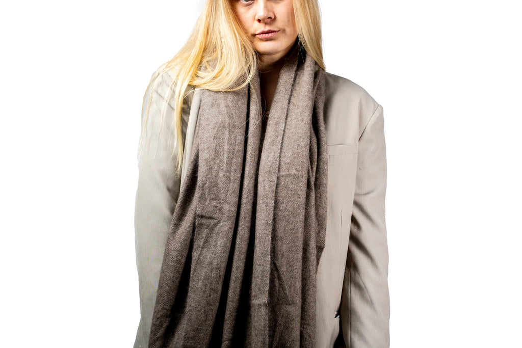 Yak Wool Shawl Scarf Fawn 