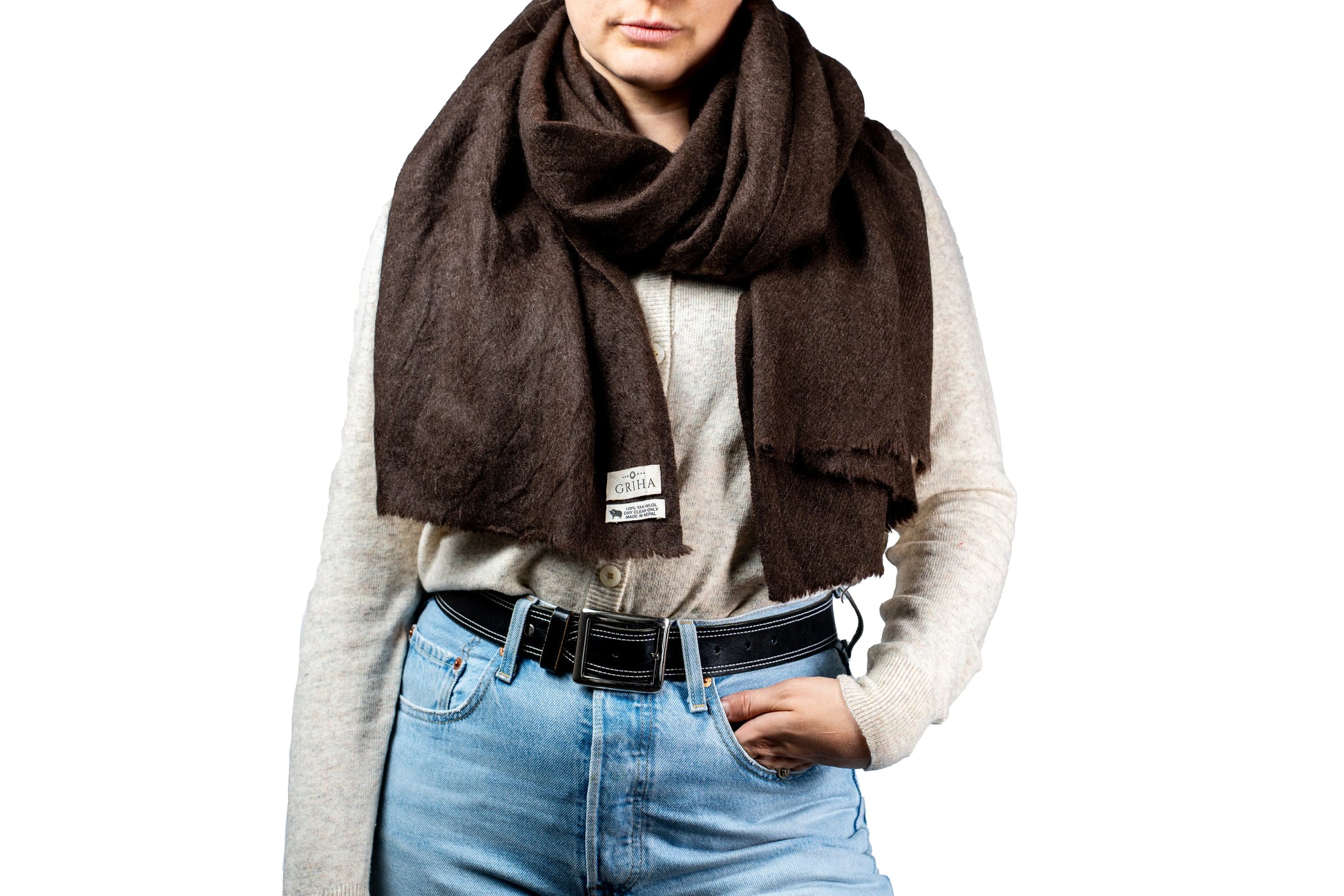 Chocolate Yak Wool Shawl