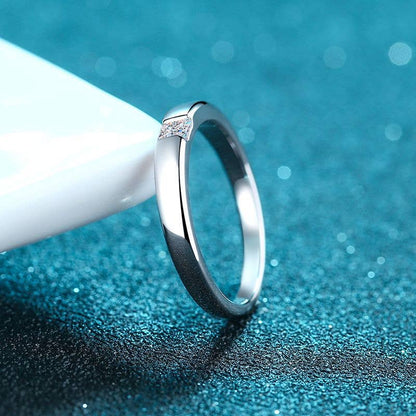 square moissanite band ring sterling silver