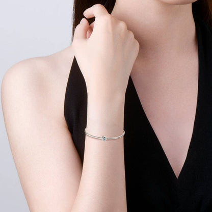 Moissanite bangle bracelet sterling silver