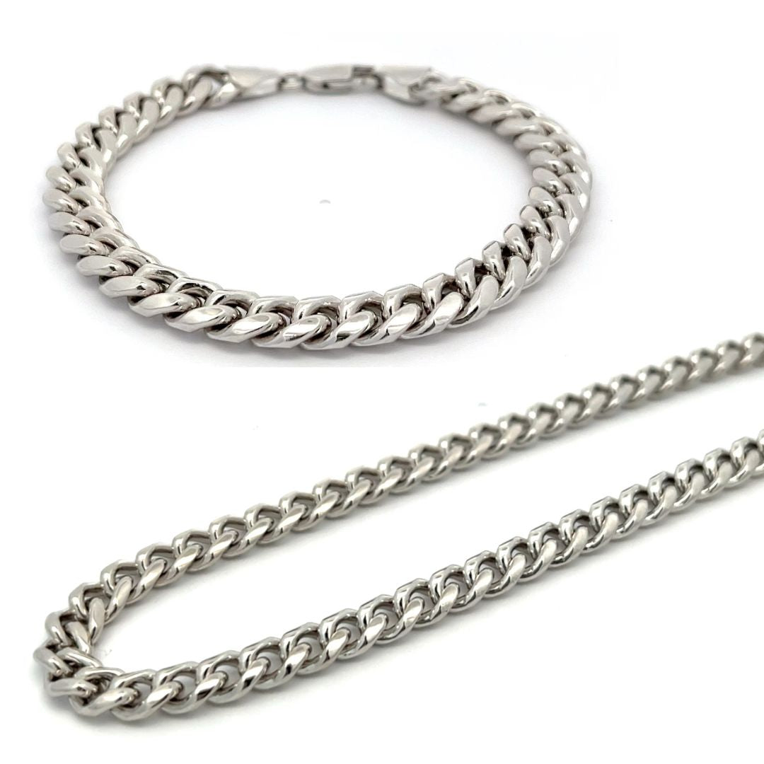 chunky cuban link chain and bracelet 8mm griha threads and treasure