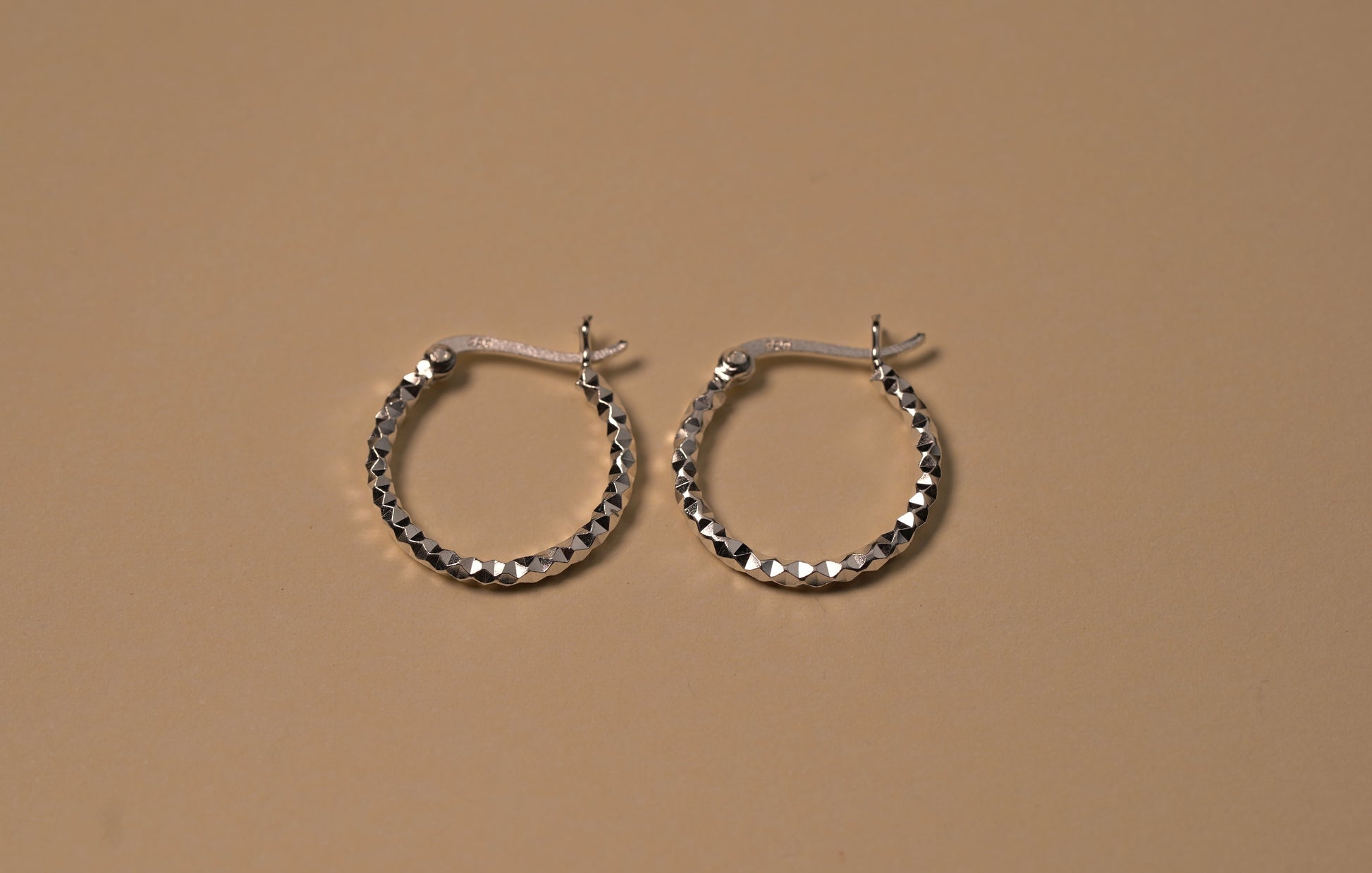 Tiny Textured Hoop Silver Earrings - Griha Threads & Treasure
