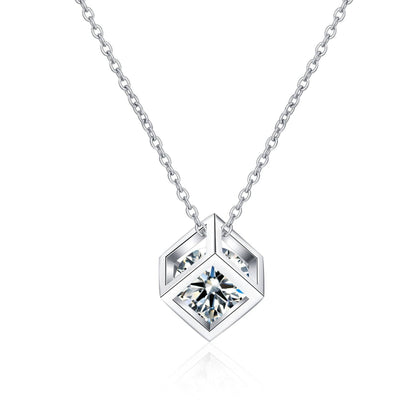 magic cube moissanite necklace