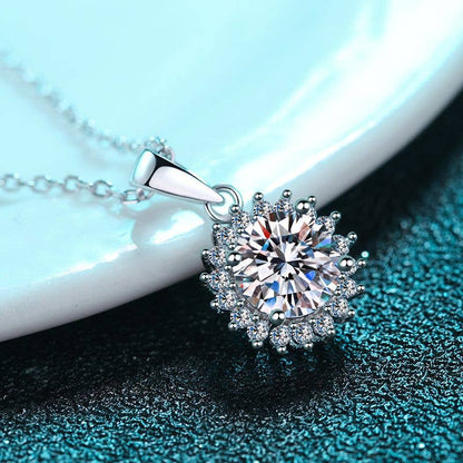 snow flake moissanite necklace