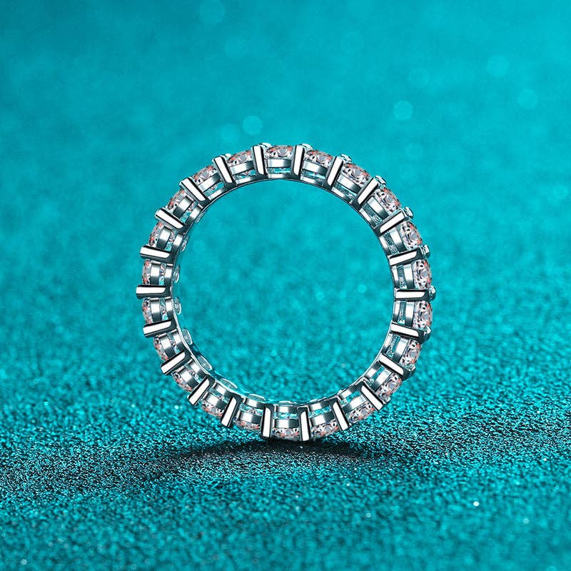 moissanite sterling silver ring tennis 