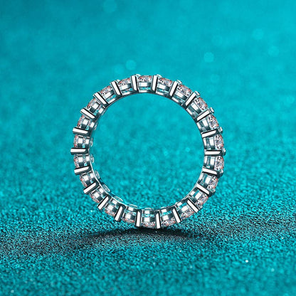 moissanite sterling silver ring tennis 