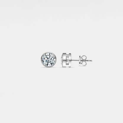 moissanite stud encased earrings