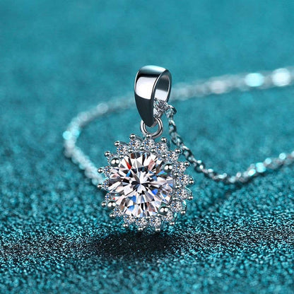 snow flake moissanite necklace