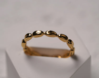 Gold Plated 925 Sterling Silver Oval Detail Ring - Griha Threads & Treasure