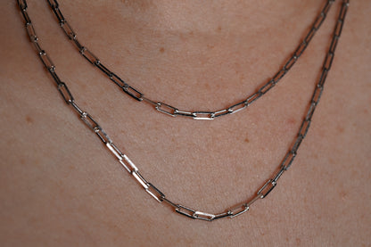 Paperclip Chain 18 inch and 20 inch- Available in Gold Plated Sterling Silver and Sterling Silver - Griha Threads & Treasure