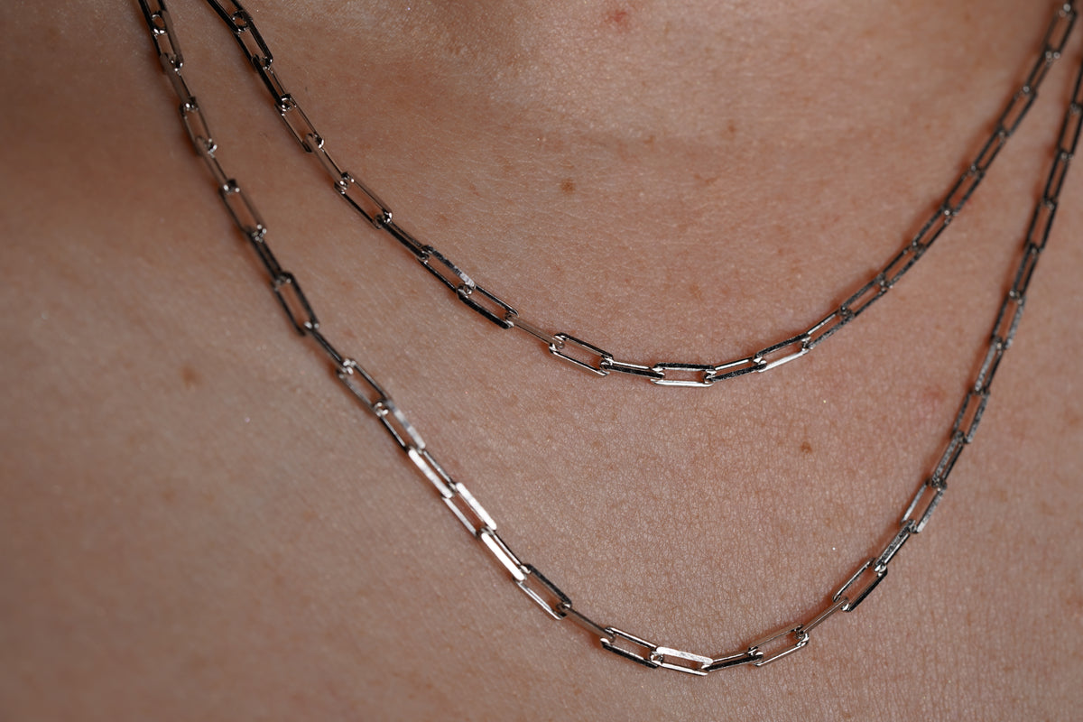 Paperclip Chain 18 inch and 20 inch- Available in Gold Plated Sterling Silver and Sterling Silver - Griha Threads & Treasure