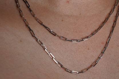 Paperclip Chain 18 inch and 20 inch- Available in Gold Plated Sterling Silver and Sterling Silver - Griha Threads & Treasure