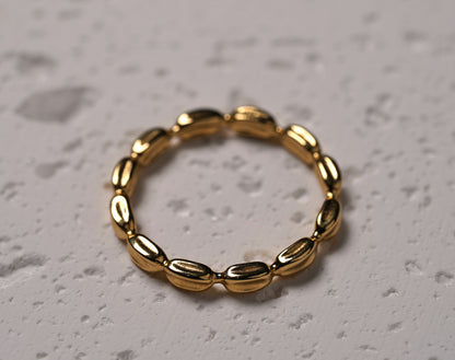 Gold Plated 925 Sterling Silver Oval Detail Ring - Griha Threads & Treasure