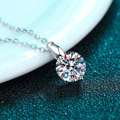 moissanite necklace single prong