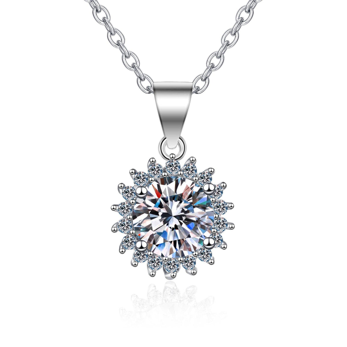 snow flake moissanite necklace