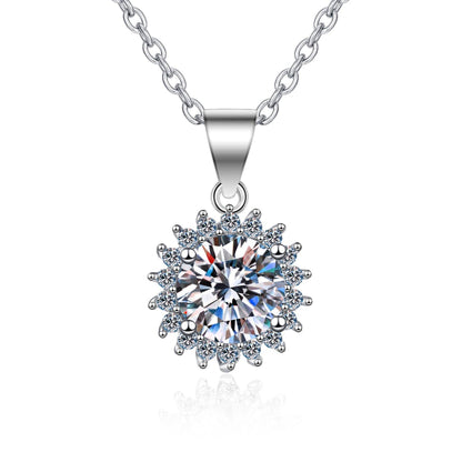 snow flake moissanite necklace