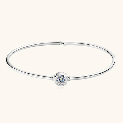 Moissanite bangle bracelet sterling silver