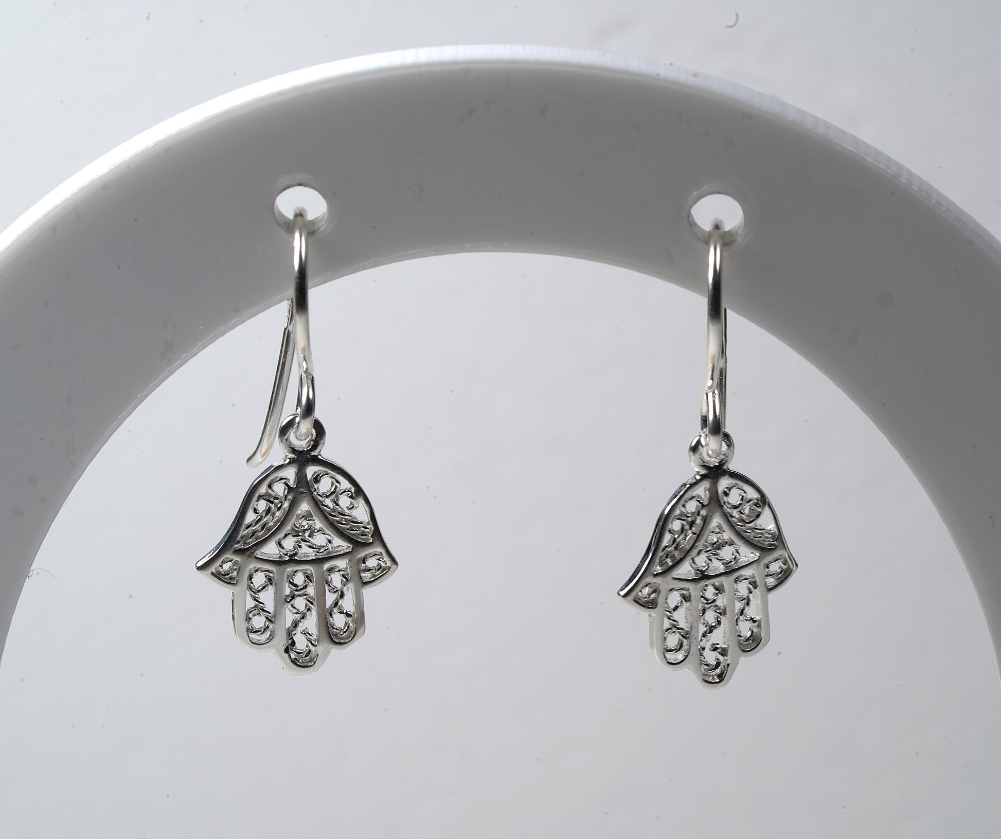 925 Sterling Silver Hamsa Earring with Protective Symbol