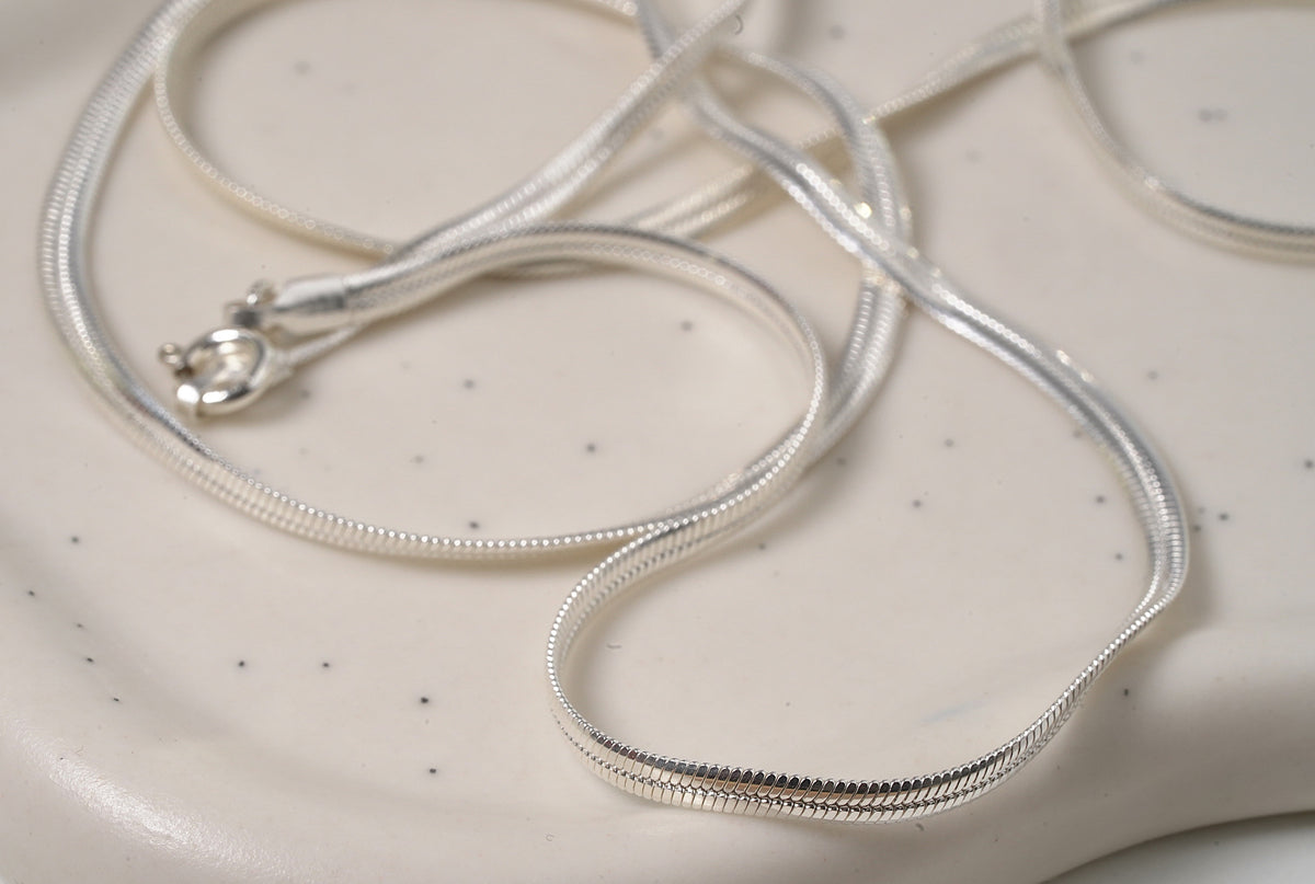 Snake Chain Sterling Silver Thicker - Griha Threads & Treasure