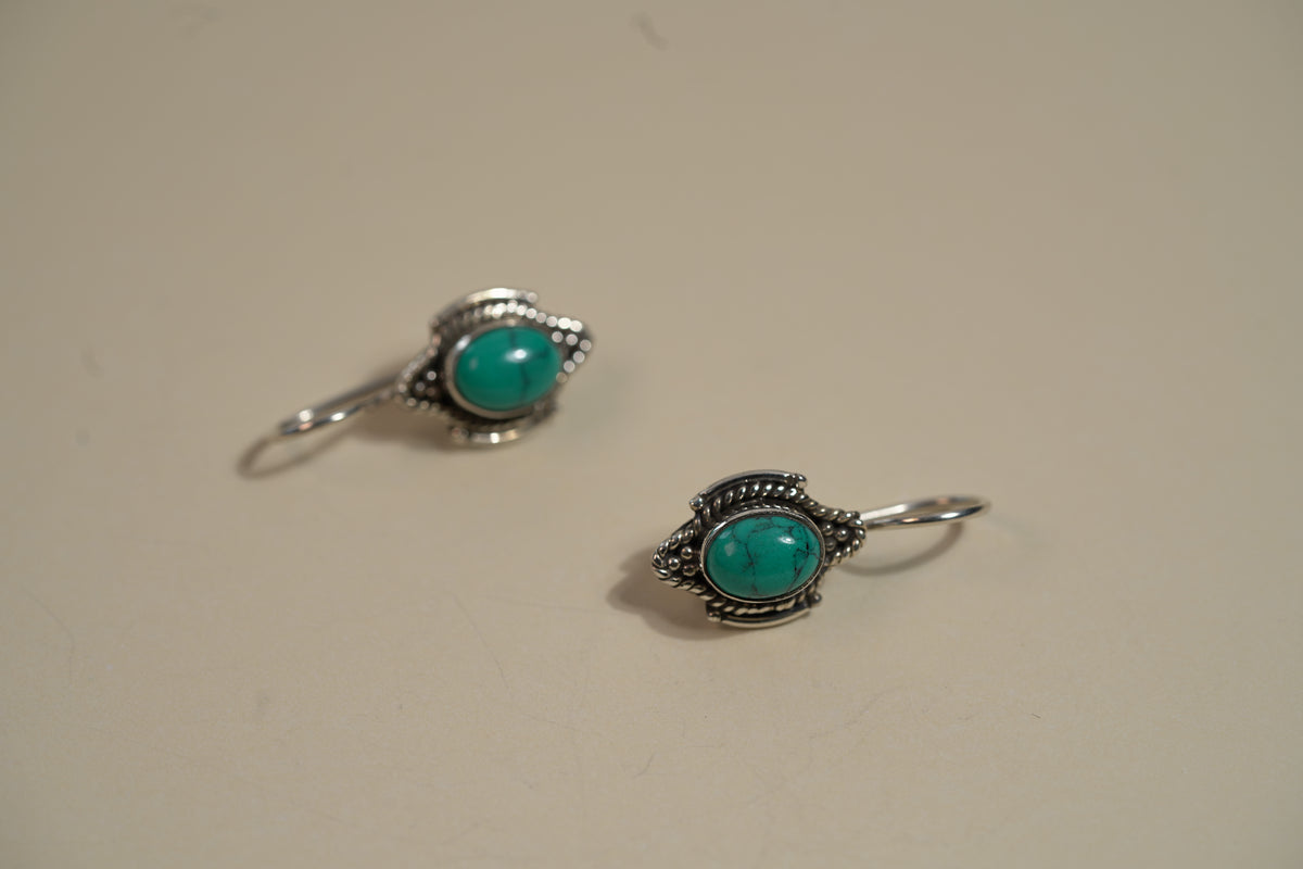 Turquoise Drop Earring Bohemian Design - Griha Threads & Treasure