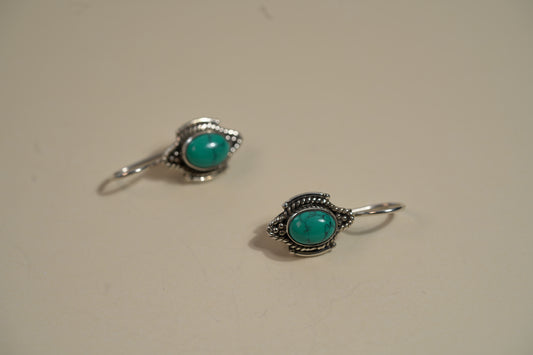 Turquoise Drop Earring Bohemian Design - Griha Threads & Treasure