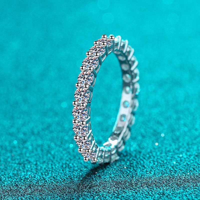 moissanite sterling silver ring tennis 