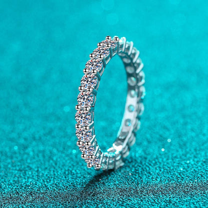 moissanite sterling silver ring tennis 