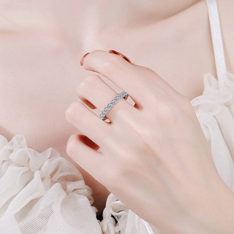 moissanite sterling silver ring tennis 