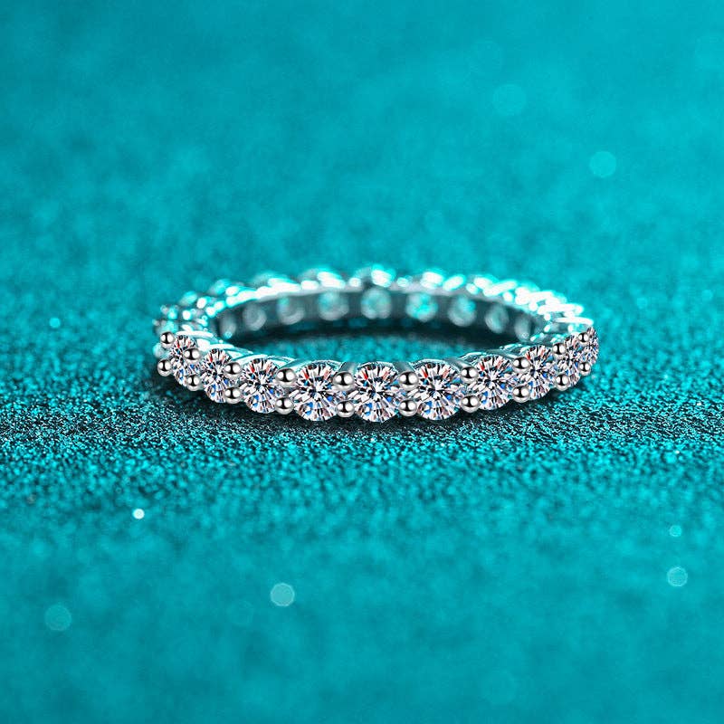 moissanite sterling silver ring tennis 