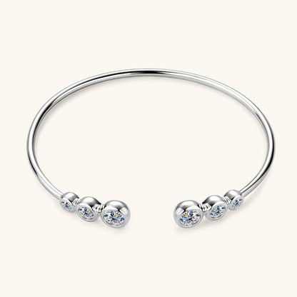 moissanite wedding bangle bracelet sterling silver